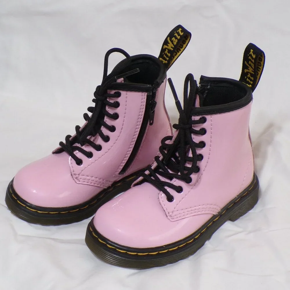 DR,  MARTENS 1460 SOFTY ( T )  PALE PINK TODDLER ZIPPERED BOOTS